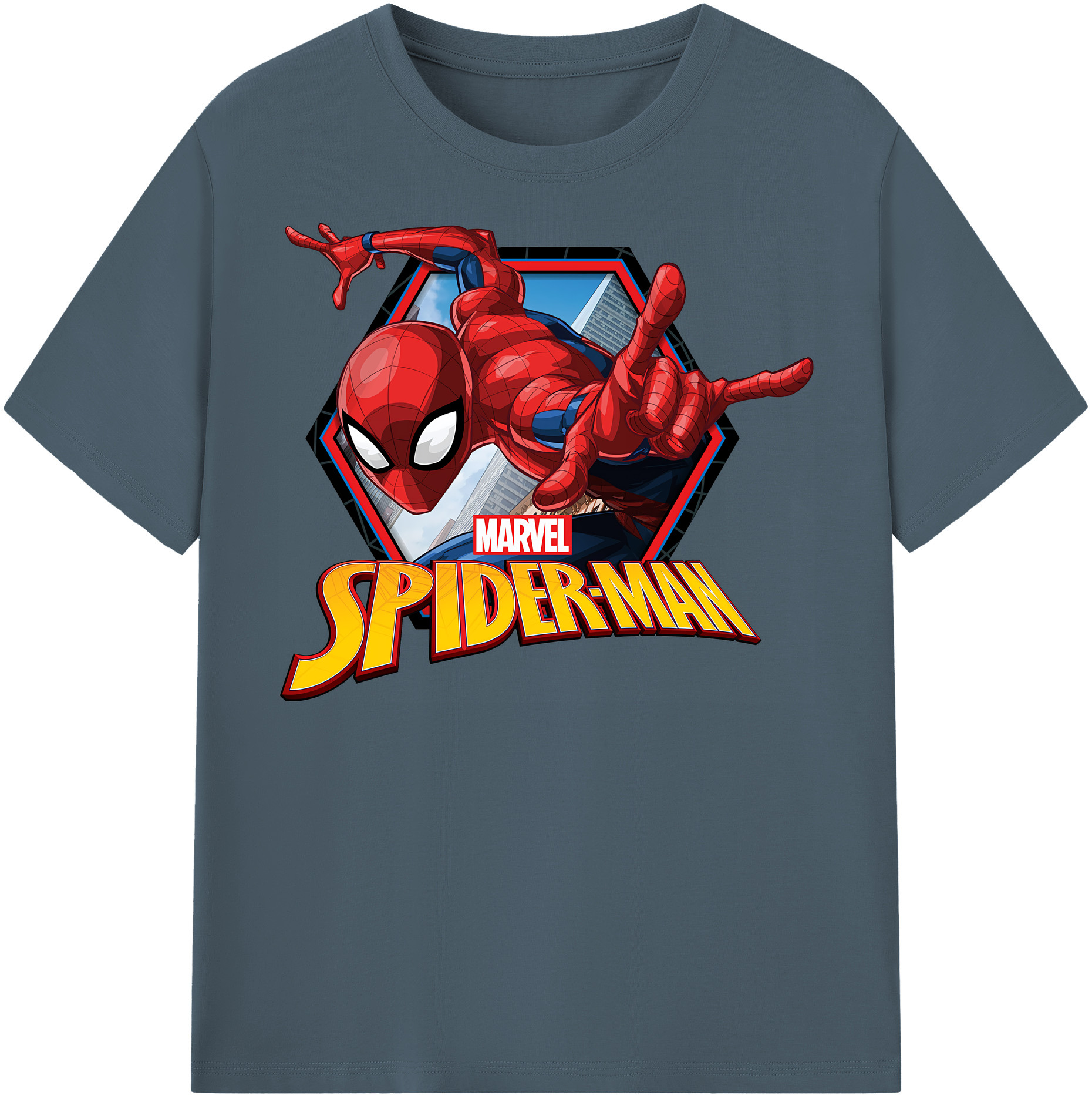 （画像用） Spider Man スパイダーマン 綿100％半袖Tシャツ（フロントプリント）